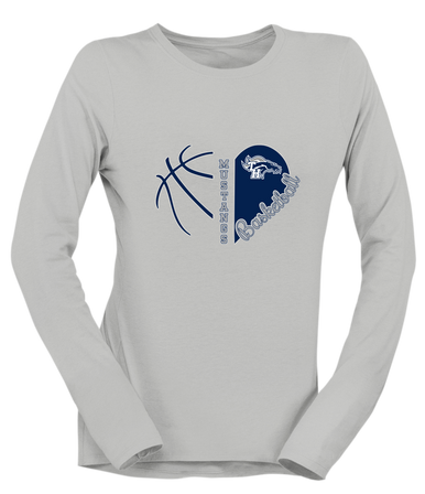 Trabuco Hills Mustangs Heart Basketball Women's Premium LS T-Shirt