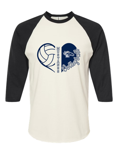 Trabuco Hills Mustangs Heart Volleyball Women's Baseball T-Shirt