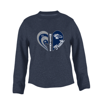 Trabuco Hills Mustangs Heart Track Women's Sweatshirt