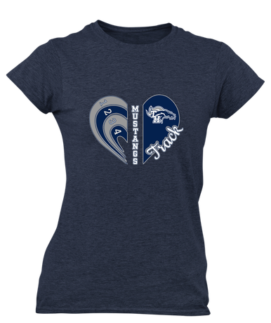 Trabuco Hills Mustangs Heart Track Women's SS T-Shirt