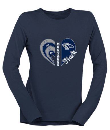 Trabuco Hills Mustangs Heart Track Women's Premium LS T-Shirt
