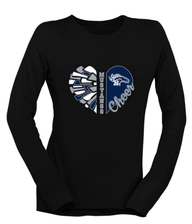 Trabuco Hills Mustangs Heart Cheer Women's LS T-Shirt