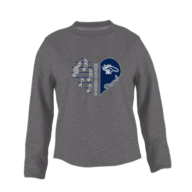 Trabuco Hills Mustangs Heart Band Women's Sweatshirt