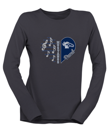 Trabuco Hills Mustangs Heart Band Women's Premium LS T-Shirt