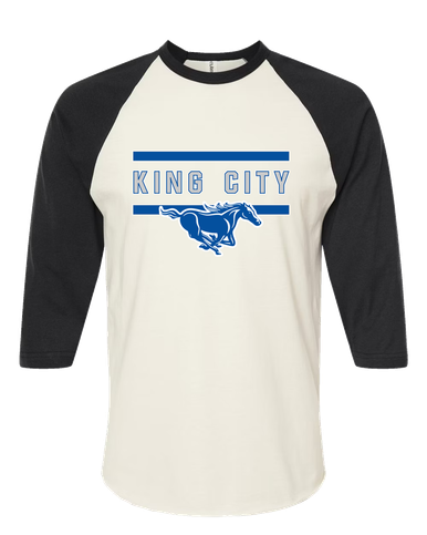King City Mustangs Mascot #4 Women's Baseball T-Shirt