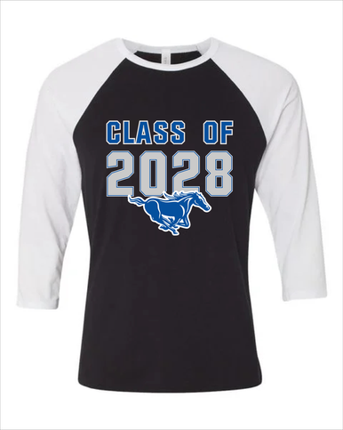 King City Mustangs Class of 2028 Men's Baseball T-Shirt