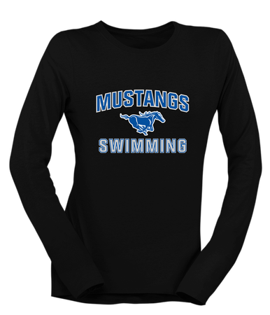 King City Mustangs Swimming Women's LS T-Shirt