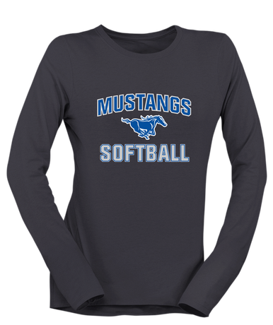 King City Mustangs Softball #1 Women's LS T-Shirt