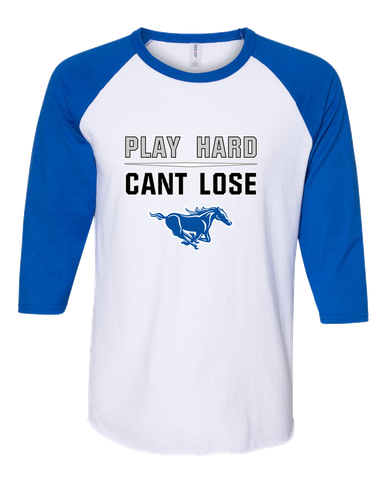 King City Mustangs Play Hard, Can't Lose Men's Baseball T-Shirt