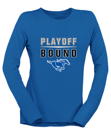 King City Mustangs Playoff Bound Women's LS T-Shirt