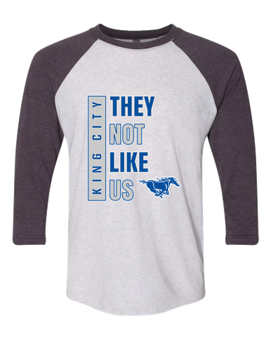 King City Mustangs They Not Like Us #1 Men's Baseball T-Shirt