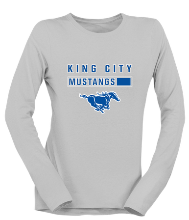King City Mustangs Mascot #7 Women's LS T-Shirt