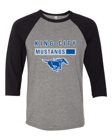King City Mustangs Mascot #7 Women's Baseball T-Shirt
