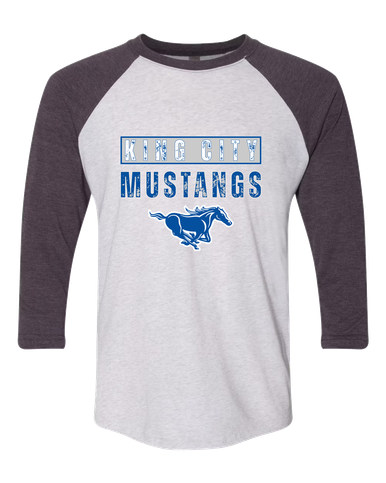 King City Mustangs Mascot #9 Women's Baseball T-Shirt