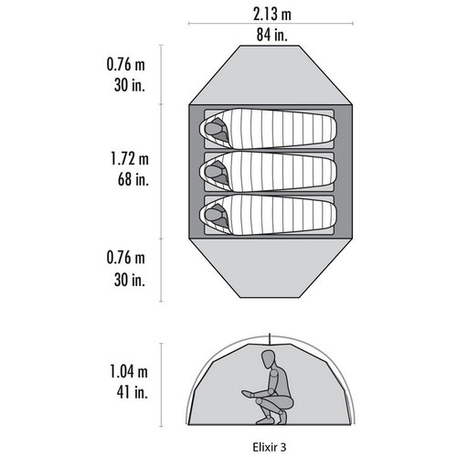 Msr Elixir 3 Tent (Footprint Included) - Msr at Outter Limits Canada