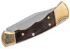 Buck Knives 112 Ranger Finger Groove Genuine Ebony Wood Folding Knife incl Sheath 112BRSFG