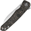 QSP Knife Otter Linerlock Copper Foil. S35VN stainless blade. Copper foil carbon fiber handle. ( QS140B1)