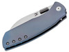 Kansept Convict K1023A3 Folding Knife 3.27" CPM-S35VN Stonewashed Sheepsfoot Blade, Blue Anodized Titanium Handles - K1023A3