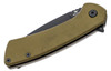 Buck Knives 040GRS Onset Flipper Knife 3.325" S45VN Black Cerakote Drop Point Blade, OD Green G10 Handles, Frame Lock