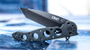 CRKT M16-02KS Kit Carson Frame Lock Flipper 3.057" 12C27 Black Tanto Blade, Black Stainless Steel Handles