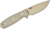 ESEE Knives ESEE-3P-MB-DT Desert Tan Plain Edge, OD Green Sheath, MOLLE Back and Clip Plate