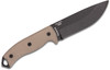  ESEE Knives ESEE-5P-E Plain Edge, Tan Micarta Handles, Black Kydex Sheath, Clip Plate