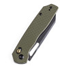 Tenable Shard Cross Bar Lock Olive Green G10 Handle (3.47'' Blue Coated 14C28N Blade) Kim Ning Design - T1006V3
