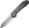 Civivi Elementum II Button Lock. Golden shredded carbon fiber resin handle. CF