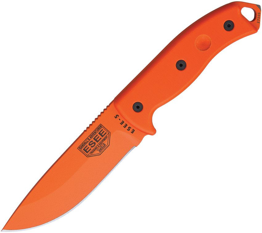 ESSE Model 5 Survival-Messer – Robustes Flucht- Und Outdoor-Messer Mit Schwarzer Klinge & Orangem G10-Griff