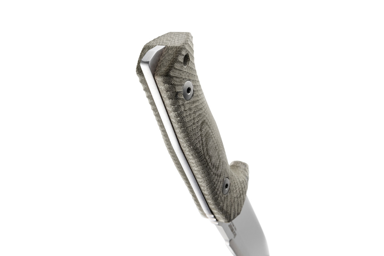LionSTEEL T5 fixed blade, Solid handle - Green canvas, satin-finished blade 