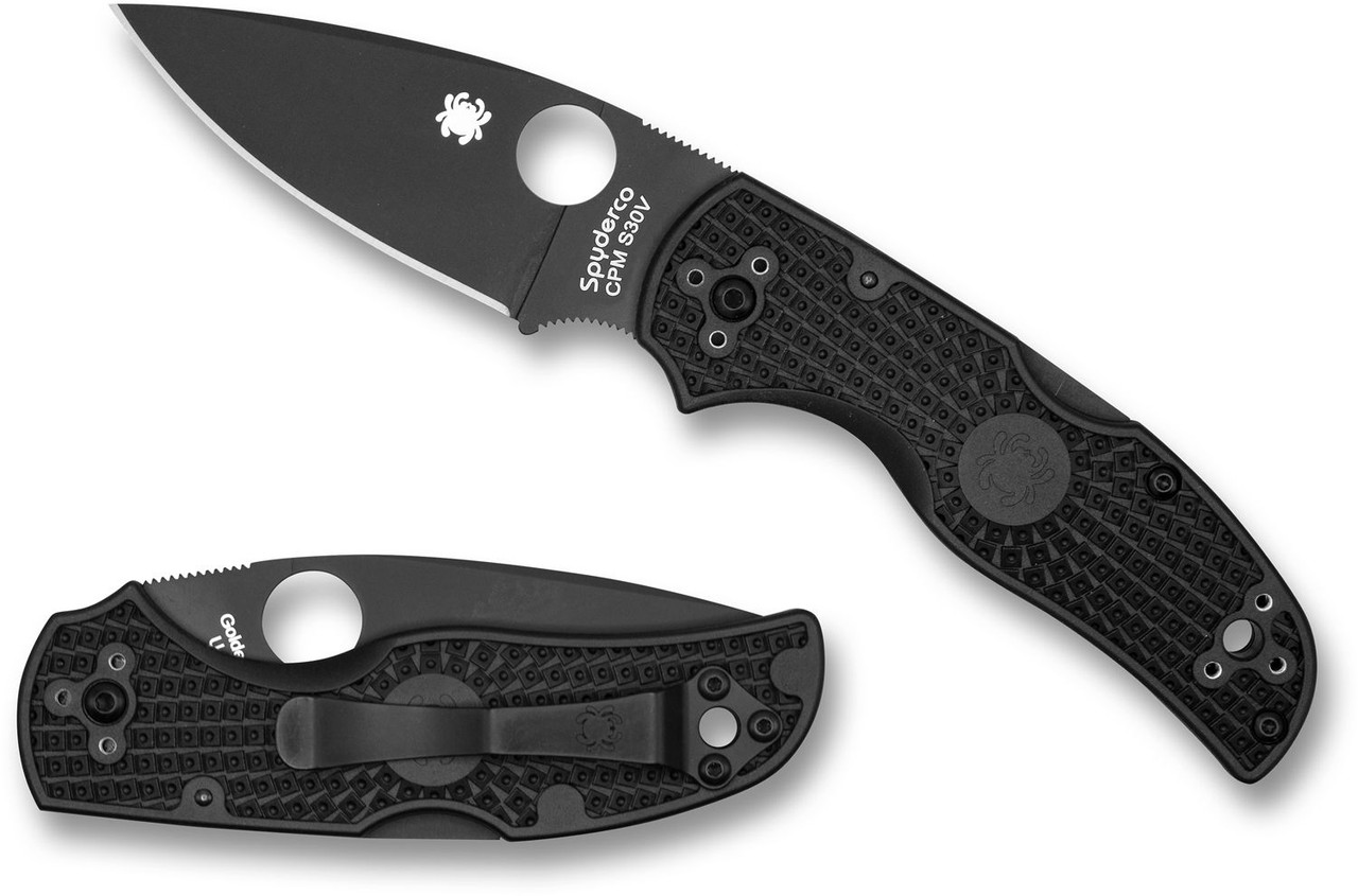 Spyderco Native 5 Lockback Plain. Black. DLC coated CPM S30V stainless blade. Spyderco Native 5 Lockback Plain. Black. DLC coated CPM S30V stainless blade.