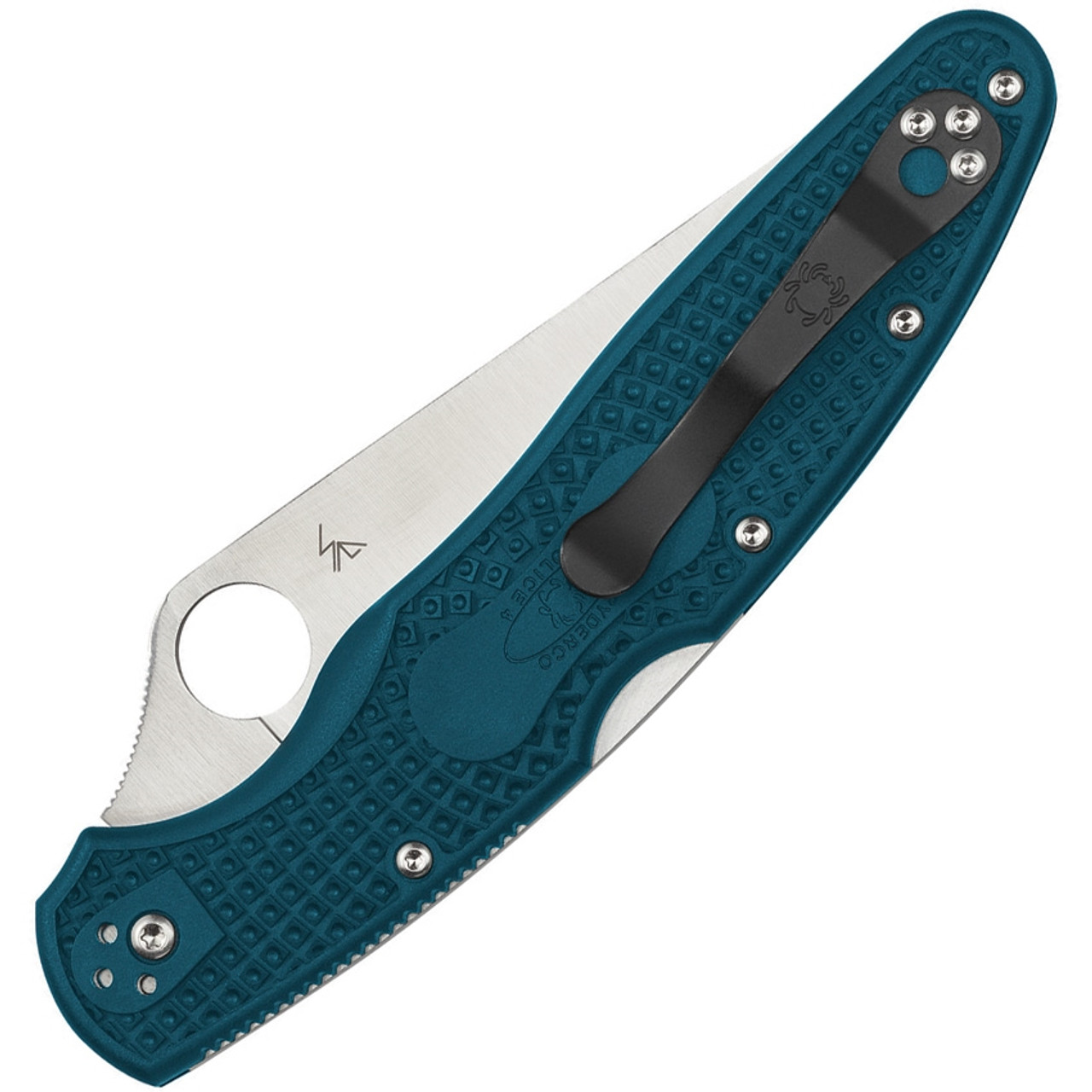 Spyderco Police 4 Lightweight - Satin Plain Edge K390 High Carbon Blade - Blue FRN Handles ( SC07FP4K390)