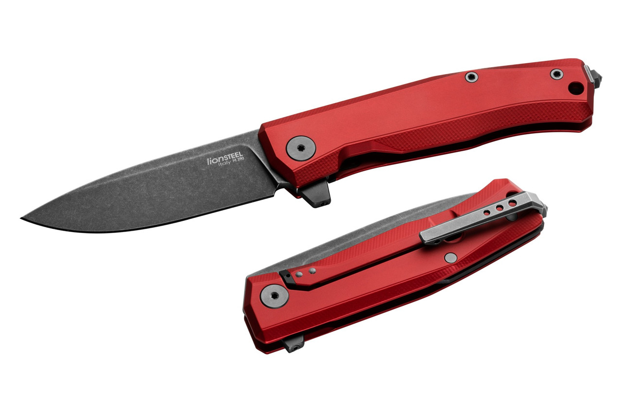 LionSTEEL Myto: hi-tech EDC folding knife for all everyday activities - Red / Old Black (MT01A RB)