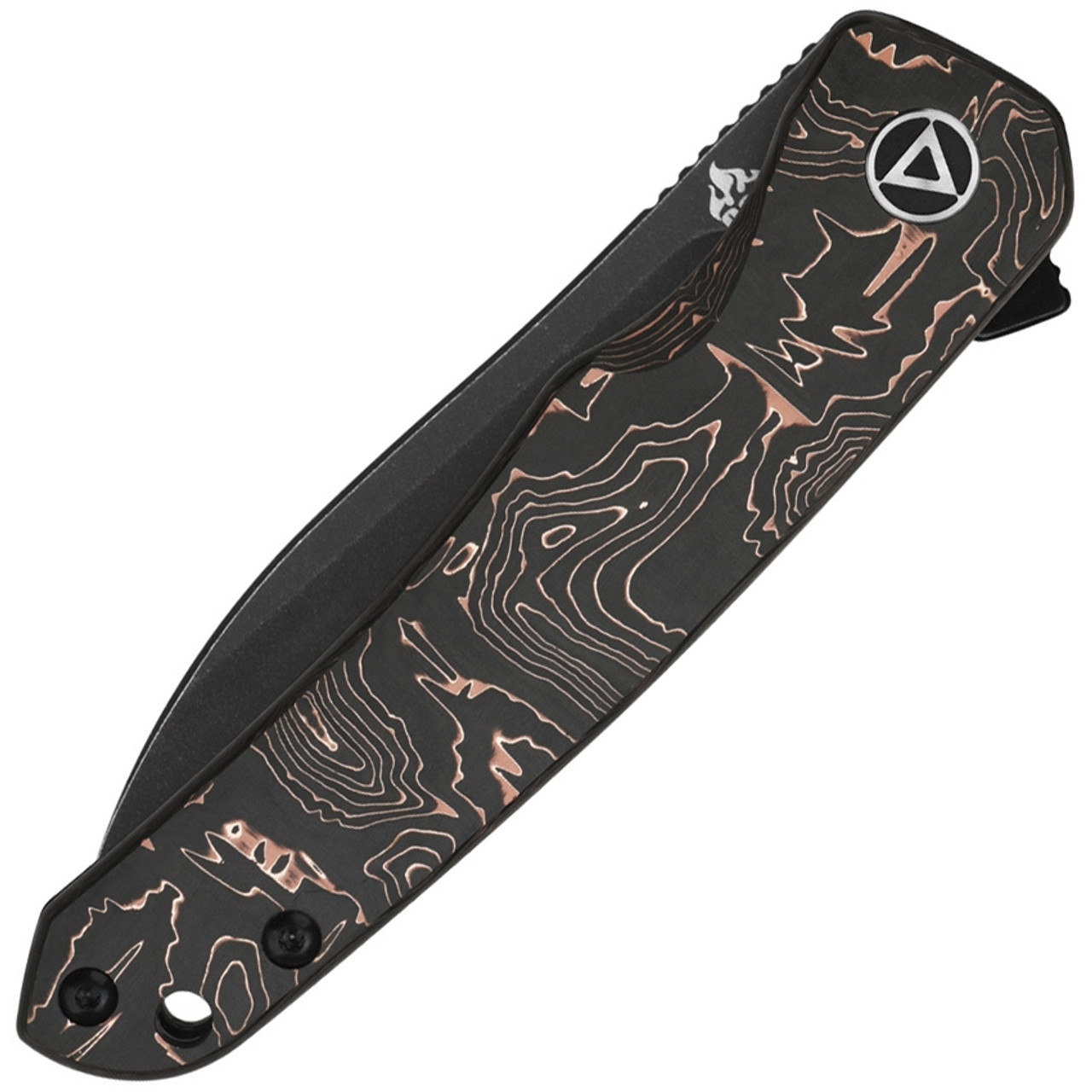 QSP Knife Otter Linerlock Copper Foil - S35VN stainless blade. ( QS140B2)