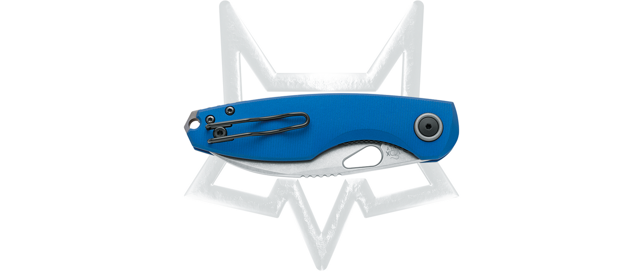 FOX Knives Chilin Design by Jesper Voxnæs  cod. FX-530 ALBL. Blue anodized Aluminium. N690Co  