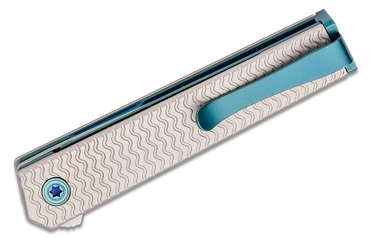 CRKT 7081 Richard Rogers CEO Microflipper Knife 2.36" 12C27 Satin Plain Blade, Textured Aluminum Handles