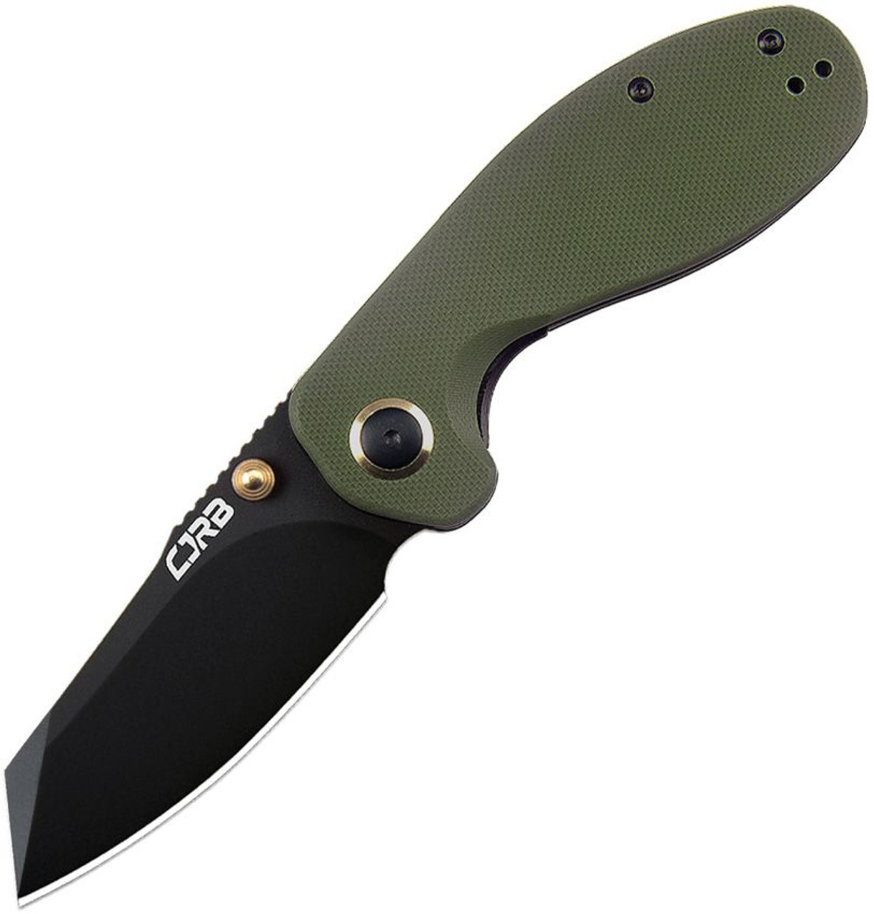 CJRB Maileah Linerlock Black PVD Blade.  Green G10 handle.