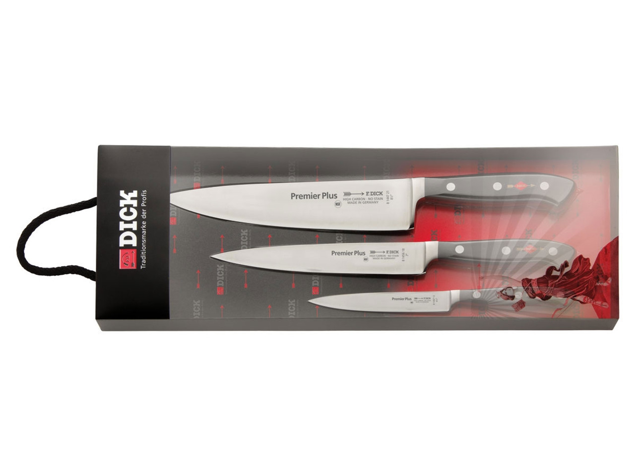 Dick Premier Plus kitchen knife set, 3 pieces (chef's knife - fillet knife - paring knife)