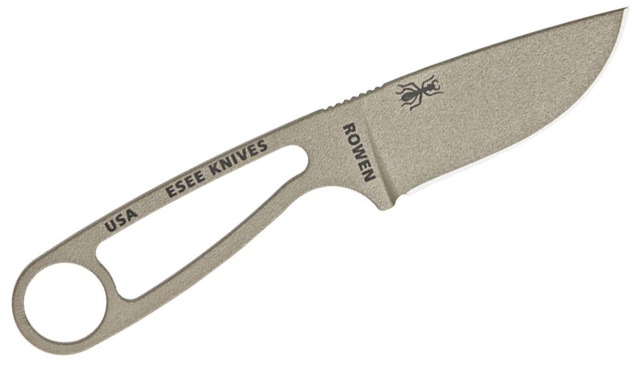 ESEE Knives IZULA-DT-KIT Neck Knife Fixed 2.875" 1095 Carbon Blade, Desert Tan Powder Coat, Black Sheath, Complete Survival Kit