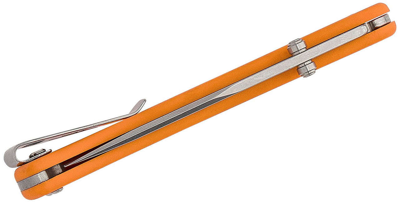 Buck 110 Slim Select Folding Hunter 3.75" Plain Blade, Blaze Orange GFN Handles, Deep Carry Pocket Clip, Lockback