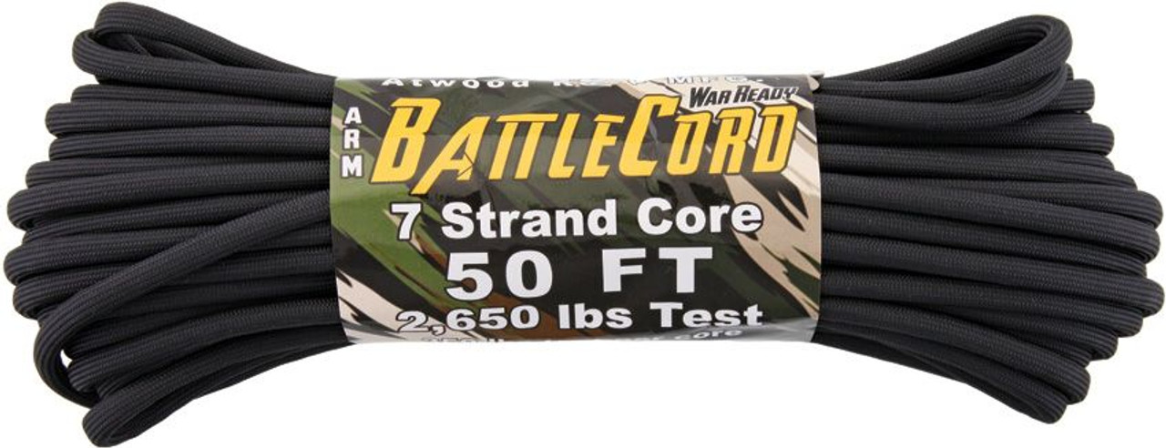 Atwood Rope MFG ARM BattleCord Black 50 ft. 2,650lb tensile strength (350lb per core)