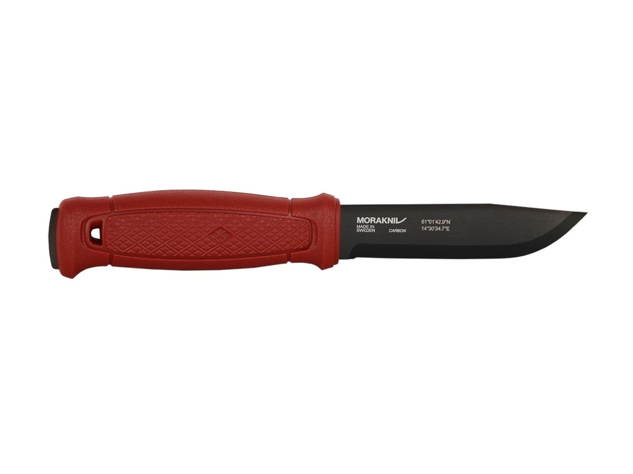 Morakniv Garberg Utility Fixed Blade Knife 4.3" Carbon Steel Black Drop Point Blade, Dala Red Polymer Handle, Red Polymer Sheath (14274)