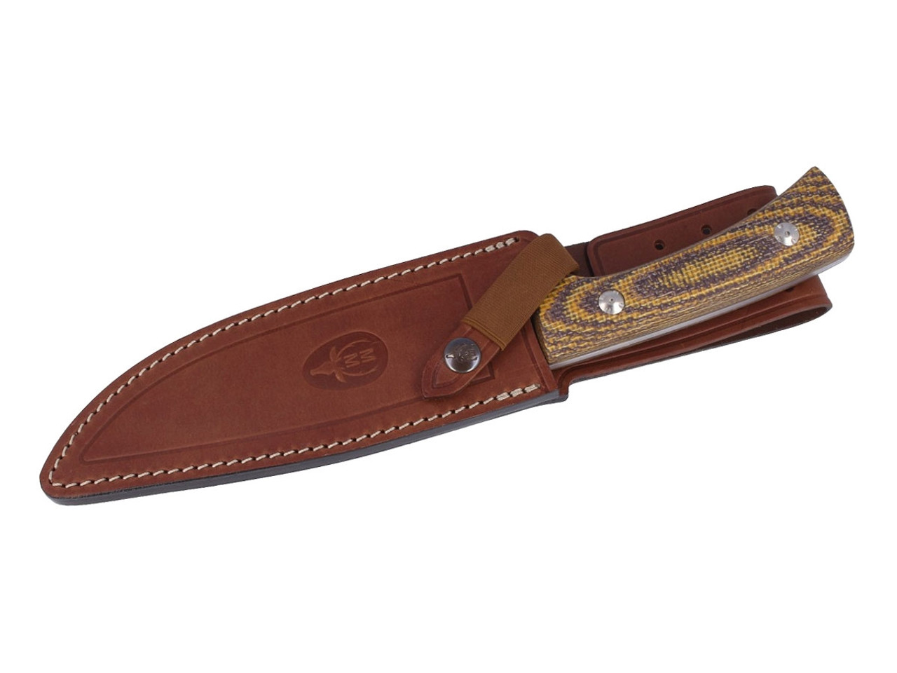 Muela Jabali Bushcraft Knife Brown Micarta Handle - 17G