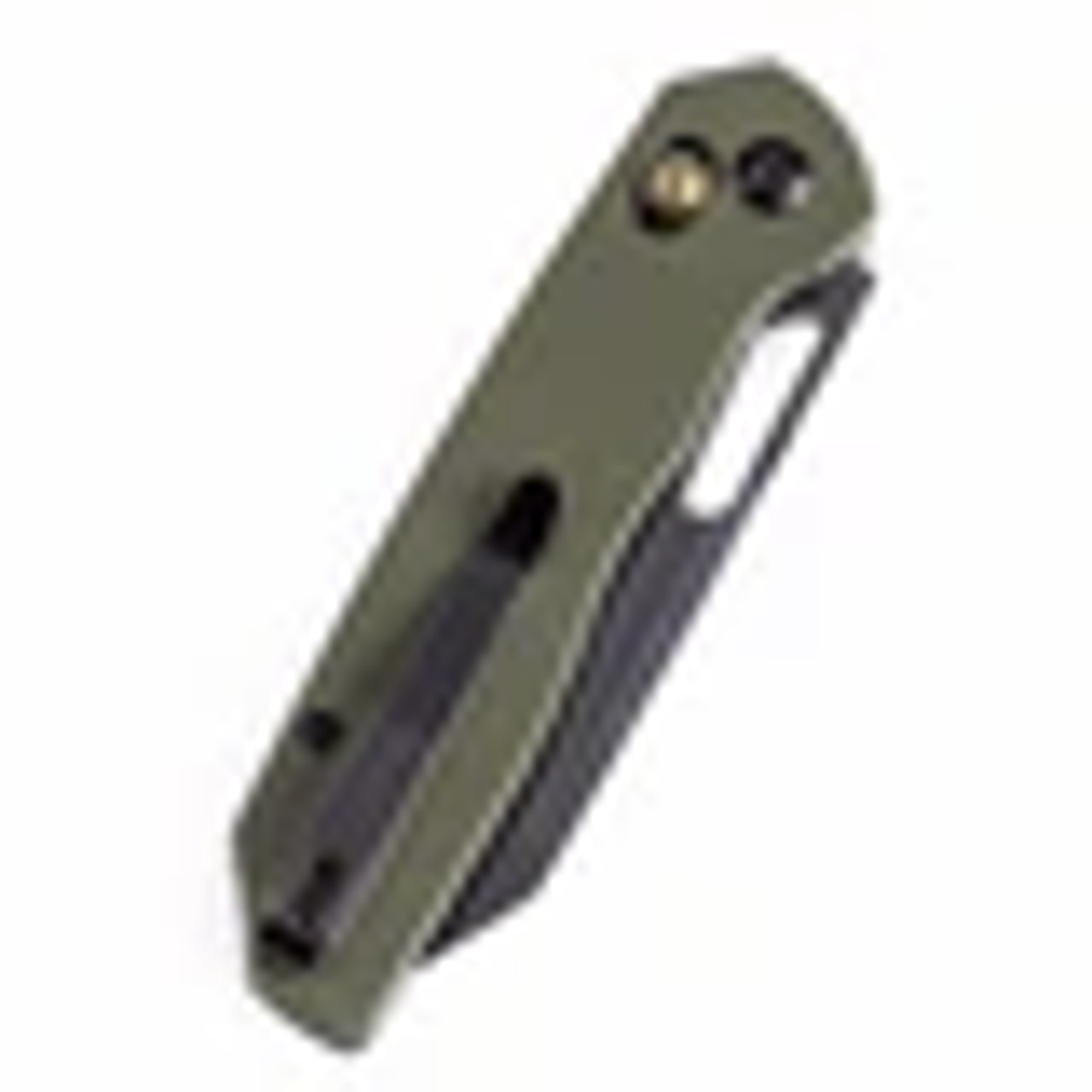 Tenable Shard Cross Bar Lock Olive Green G10 Handle (3.47'' Blue Coated 14C28N Blade) Kim Ning Design - T1006V3