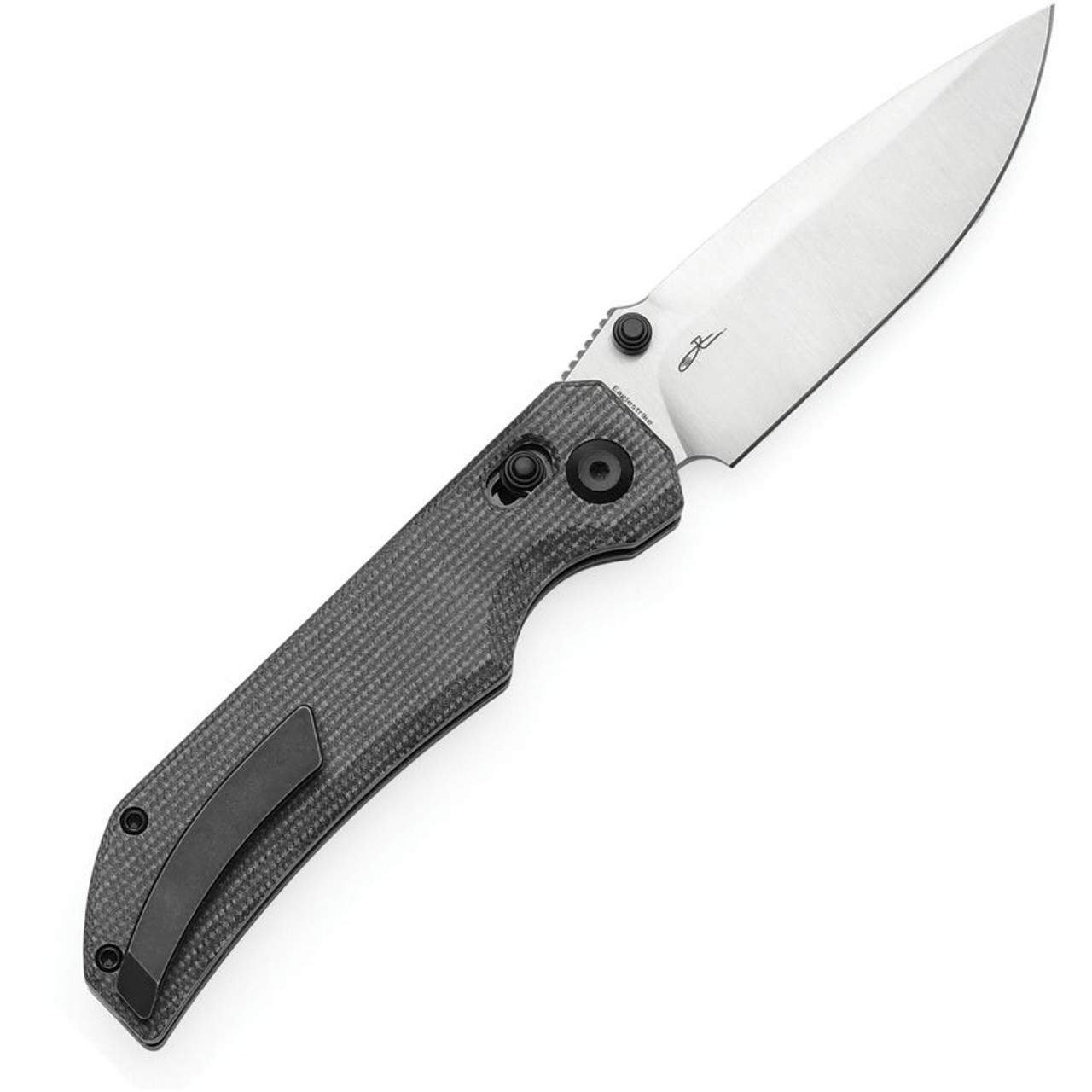 Tenable Knives Eaglestrike Crossbar Lock Black canvas micarta handle.