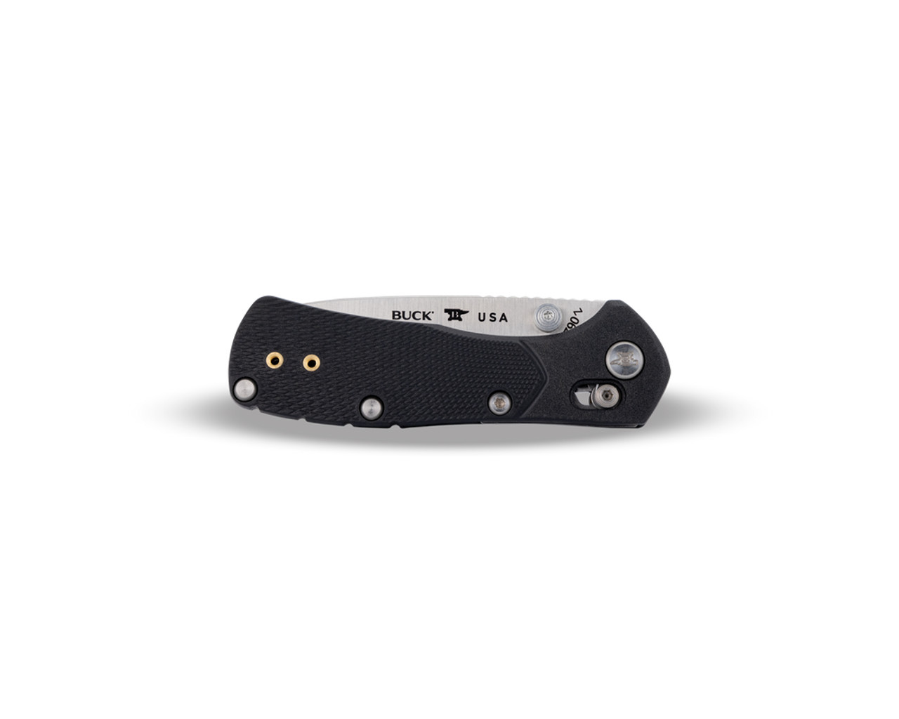 Buck 0790BKS1 Mini Range Pro Crossbar Lock Folding Knife 2.625" 154CM Satin Drop Point Blade, Black GFN Handles