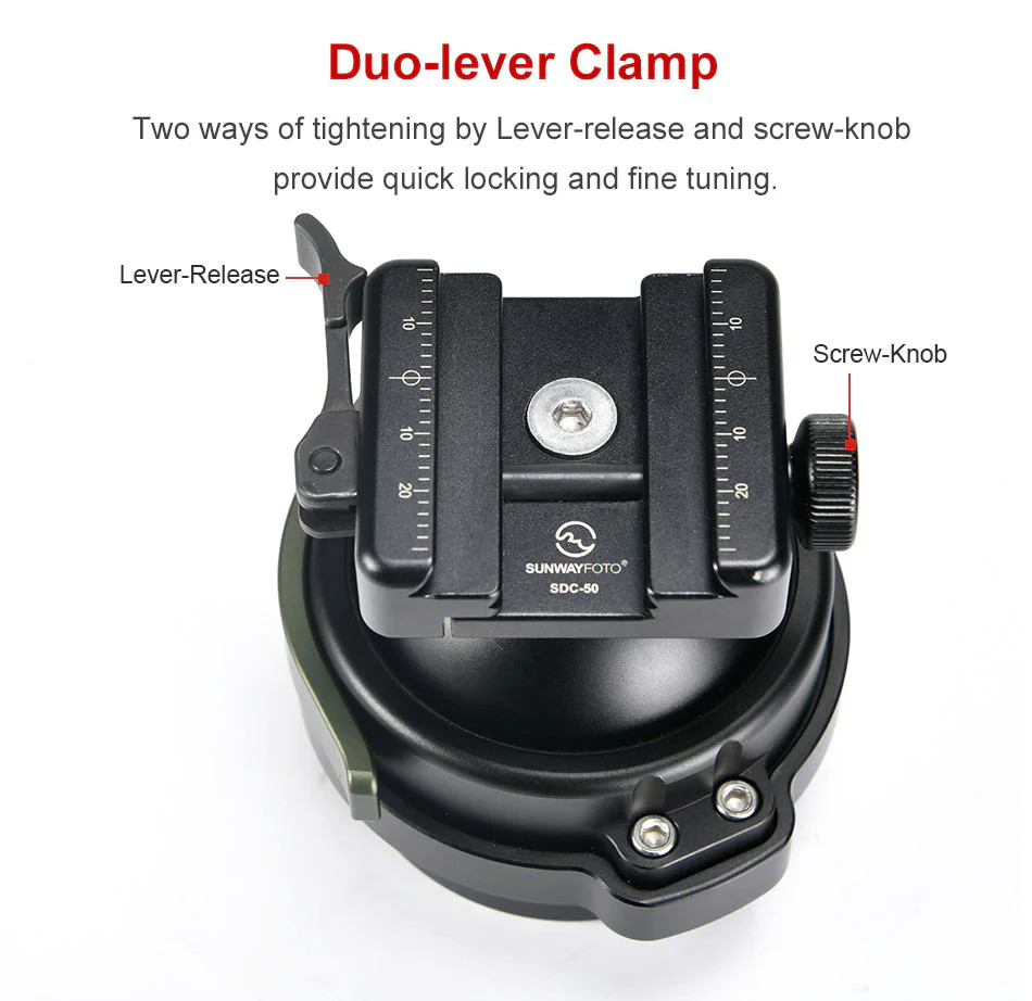 SUNWAYFOTO T4020CMLI Inverted Leg Carbon Fiber Heavy Duty Tripod PLUS IB-65 65mm heavy duty ball head. 40kg  +