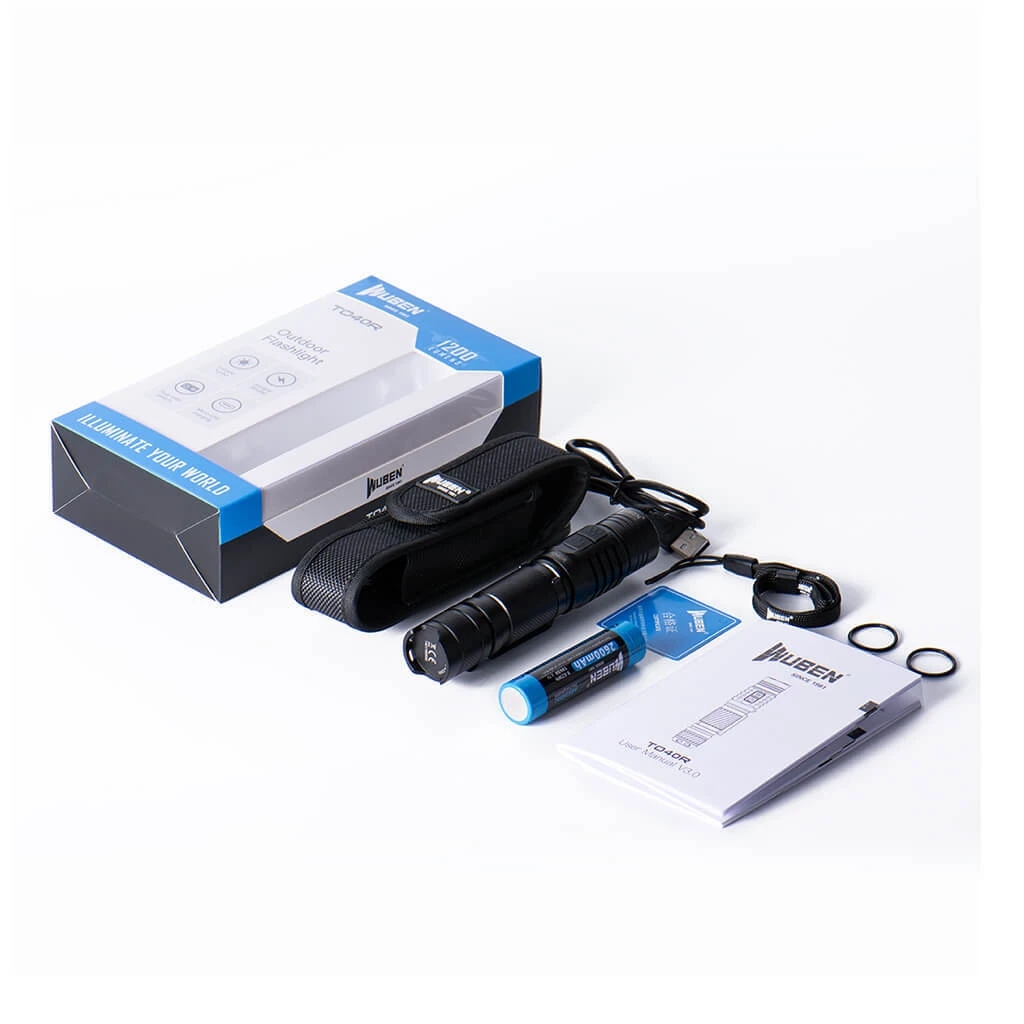 WUBEN TO40R 1200 Lumens High CRI Value Outdoor Torch incl rechargeable 2600mAh 18650 battery
