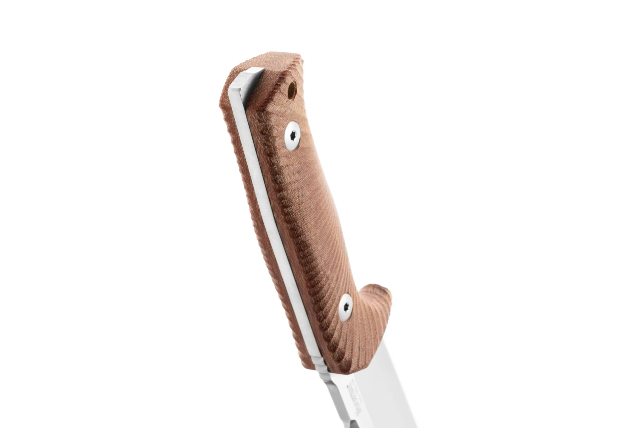 LionSTEEL T5: fixed blade tactical knife - Natural canvas, satin-finished blade