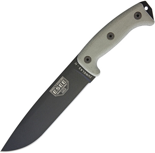  ESEE Knives Junglas-II-E Machete 8.375" 1095 Black Blade, ESEE Logo, Micarta Handles, Kydex Sheath (JUNGLAS-II-E)